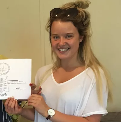 Ceri presenting certificate