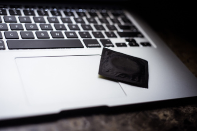 Laptop and condom